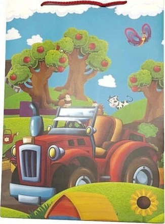 Qese dhurate prej letre JU-PITER JP 4606A 30x42x25 cm, fund i gjerë, dizajn miks