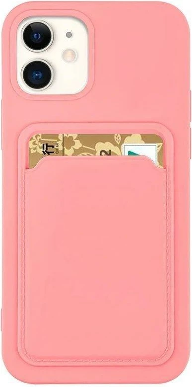 Mbështjellës Hurtel Card Case për Samsung Galaxy S22+, silikon, me xhep për kartela, rozë