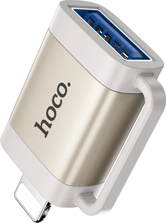 Adapter OTG HOCO UA31A USB-A në Lightning, 480 Mbps, argjend
