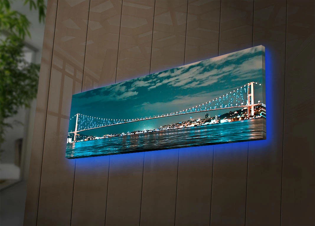 Pikturë dekorative në kanavacë me drita LED, shumëngjyrëshe, 30x90cm, 3090DACT-16