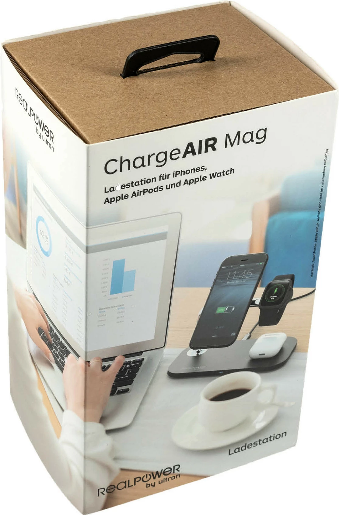 Karikues wireless RealPower ChargeAIR Mag, 15W, USB-C, MagSafe/Apple Watch/AirPods, i zi