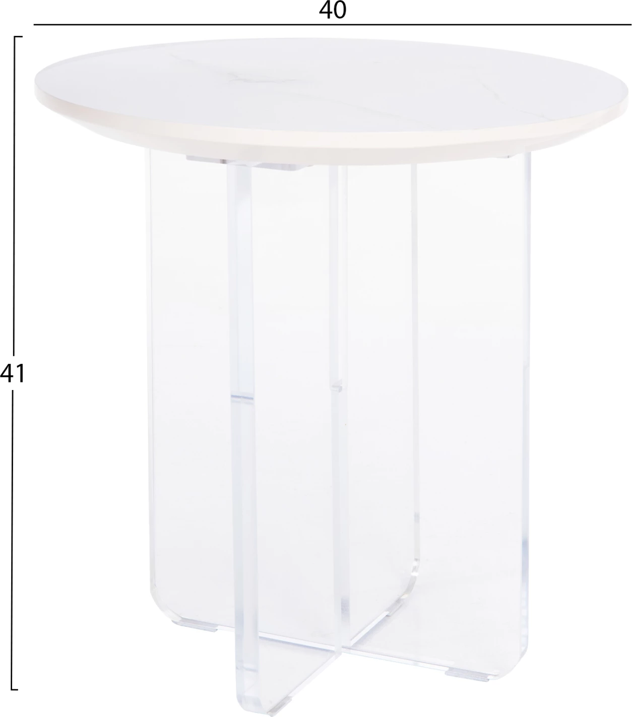 Tavolinë kafeje akrilon, ngjyrë mermeri të bardhë, FH9779.01, Φ40x41H cm