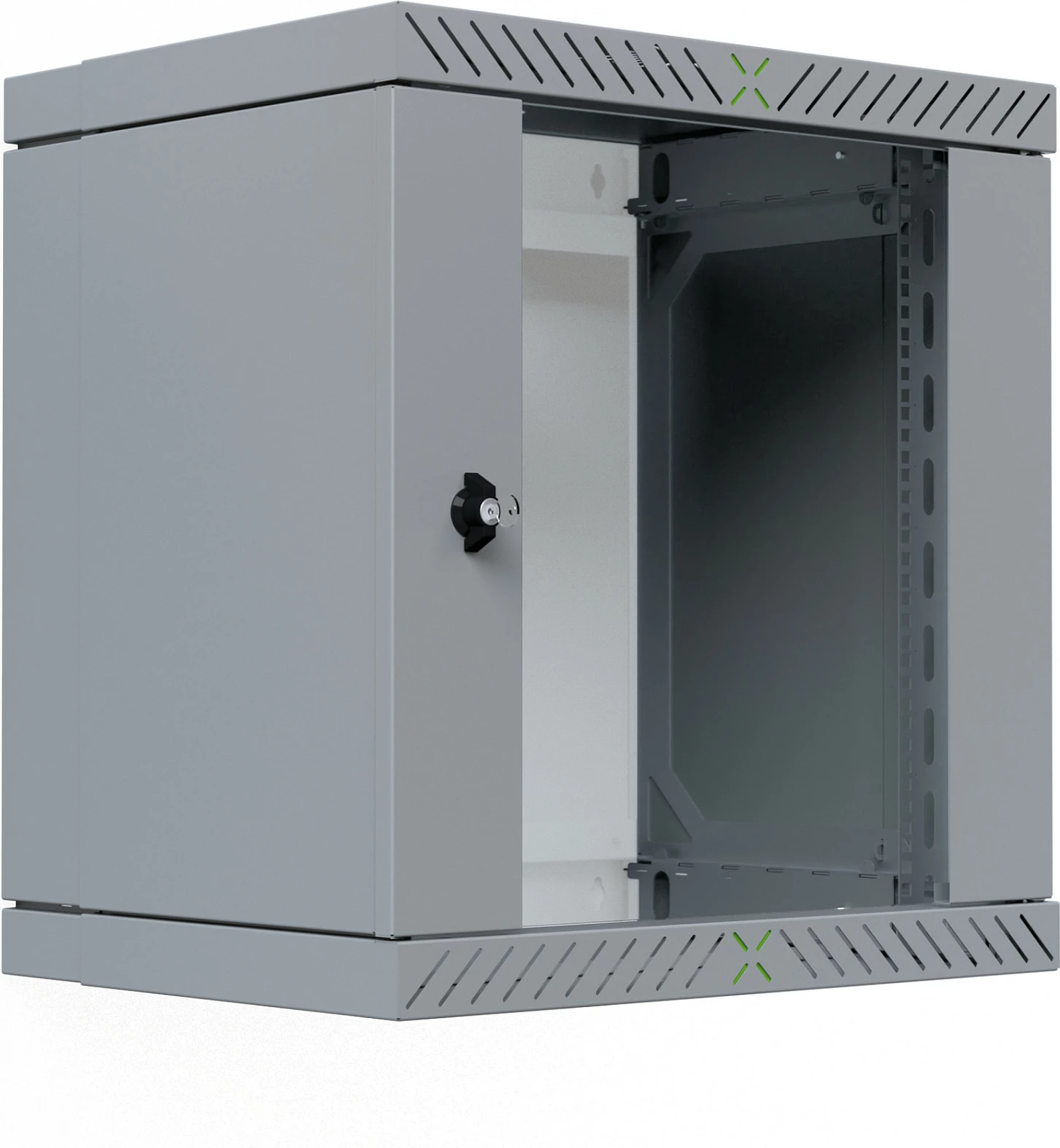 Rack muri EFB Elektronik WGX-1206GR.G1, 12U 19", 60 kg, derë xhami me çelës, gri