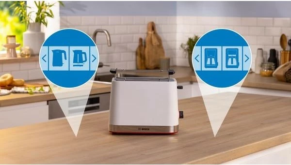Toaster Bosch TAT4M221, 2 feta, 950 W, Bardhë