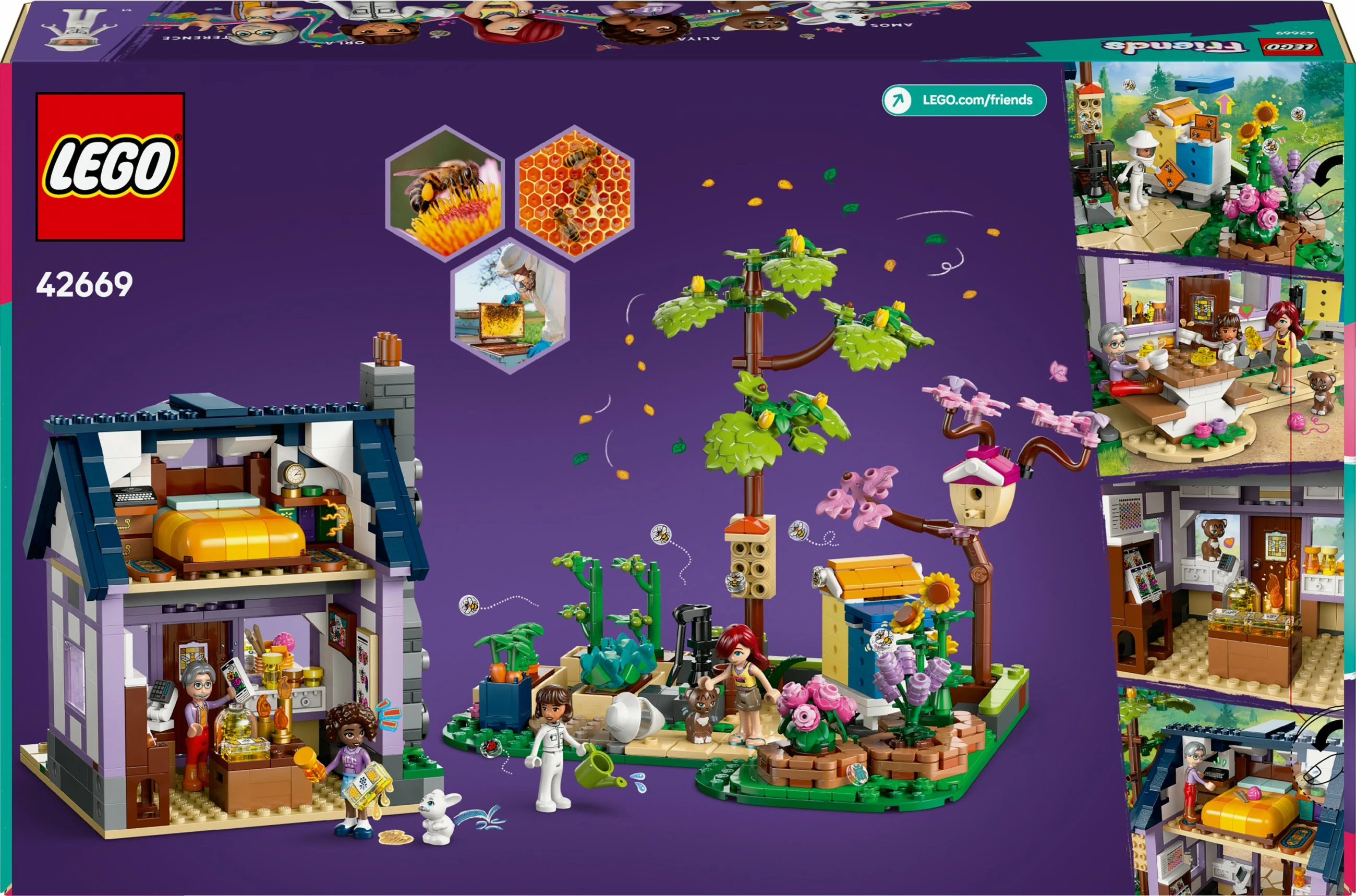 Set ndërtimi LEGO Friends 42669, shtëpia dhe kopshti i luleve të bletarëve, 1161 pjesë, shumëngjyrësh