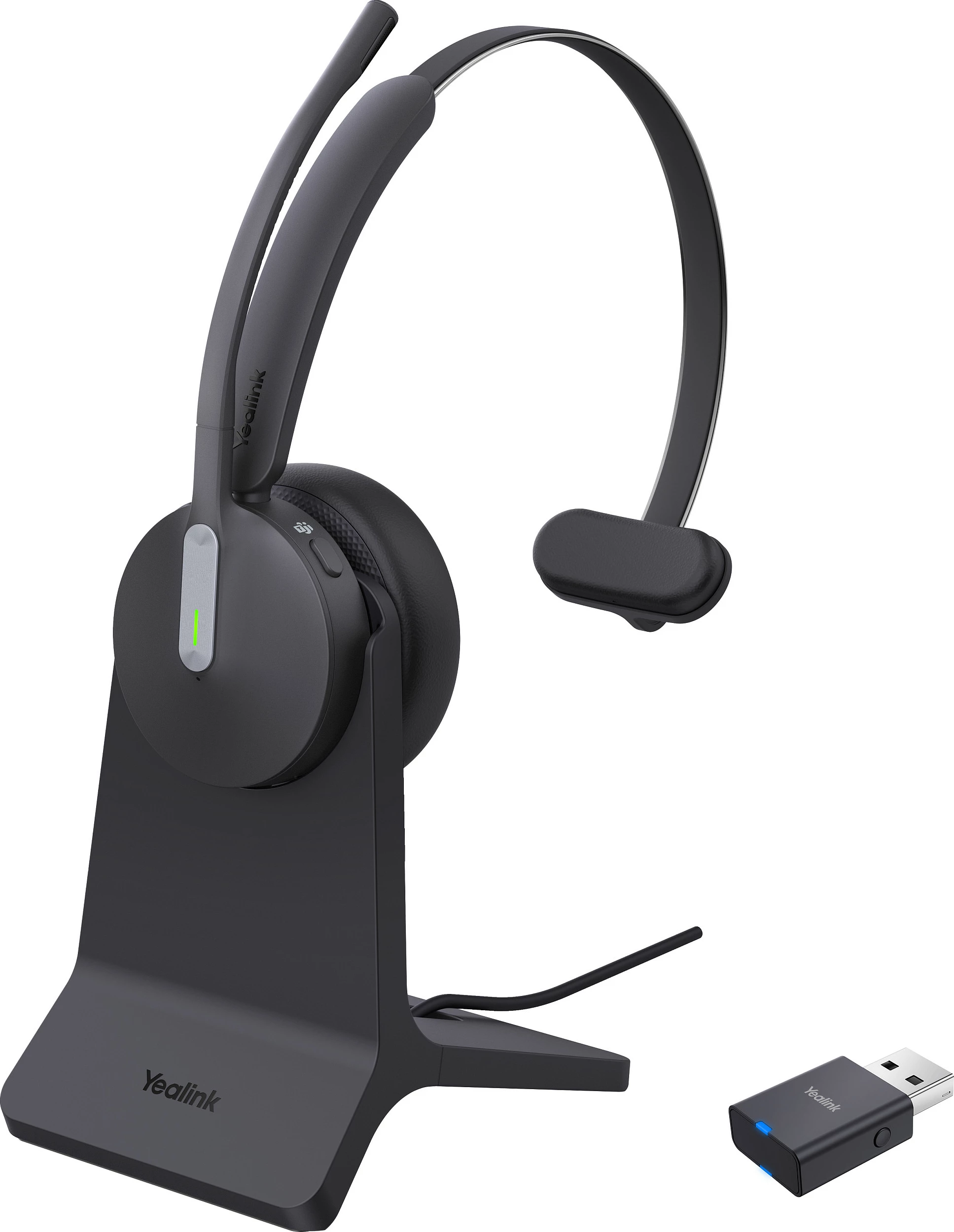 Headset Yealink WH64 Hybrid Mono me Charging Stand, wireless, Teams, e zezë