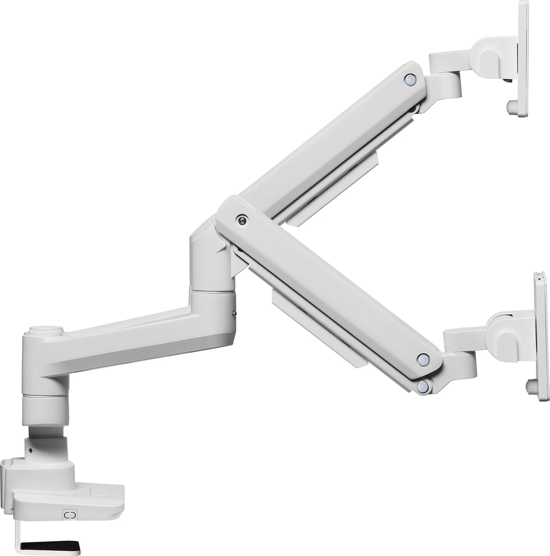 Mbajtëse tavoline për 2 monitorë Equip 2TFT, 17-35 inç, 360°, Gas Spring, VESA 75x75/100x100, 20kg për monitor, e bardhë