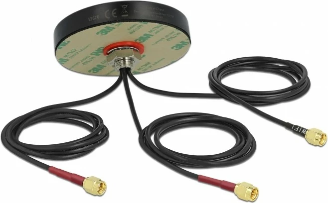 Antenë DeLOCK LTE MIMO Dualband, 3x SMA, 1m, outdoor, e zezë