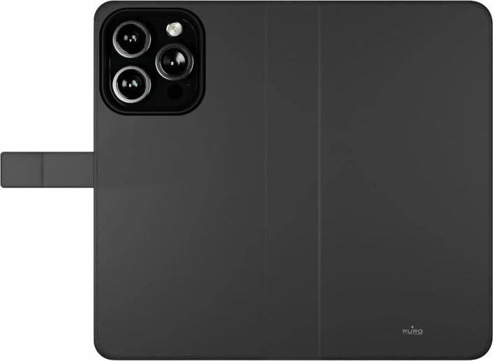 Kuti portofol për iPhone 16 Pro Puro Wallet Detachable MagSafe 2in1, e zezë