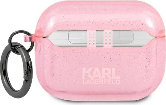 Mbështjellës Karl Lagerfeld KLAPUKHGP për AirPods Pro, rozë me shkëlqim