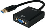 Adapter LogiLink USB 3.0 në VGA, i zi