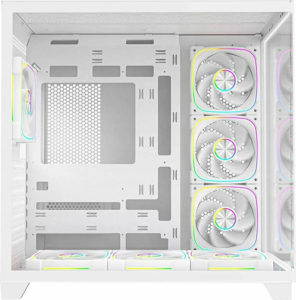 Kasë Rampage SEALITE-WHITE 7x 120mm ARGB PWM, tempered glass, ATX/Micro-ATX/Mini-ITX, e bardhë