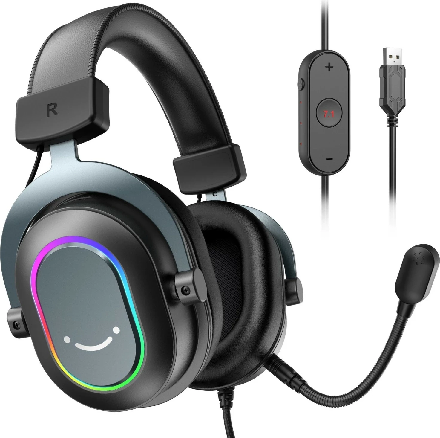 Kufje FIFINE H6 AmpliGame, 7.1 Surround, RGB, me mikrofon, USB/3.5mm, të zeza