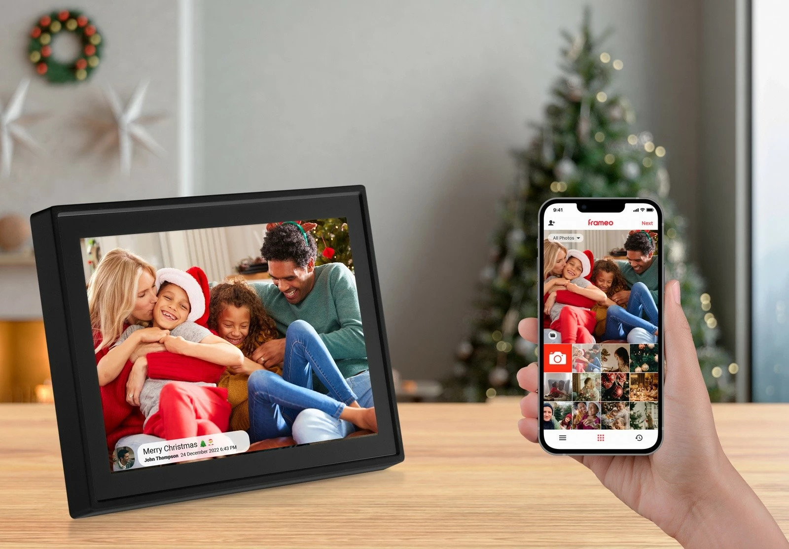 Kornizë digjitale foto/video Sencor SDF 1092 B WiFi 10.1\" IPS Touch 1280x800 4.6GB microSD/USB, e zezë, me stojak + adaptor rryme