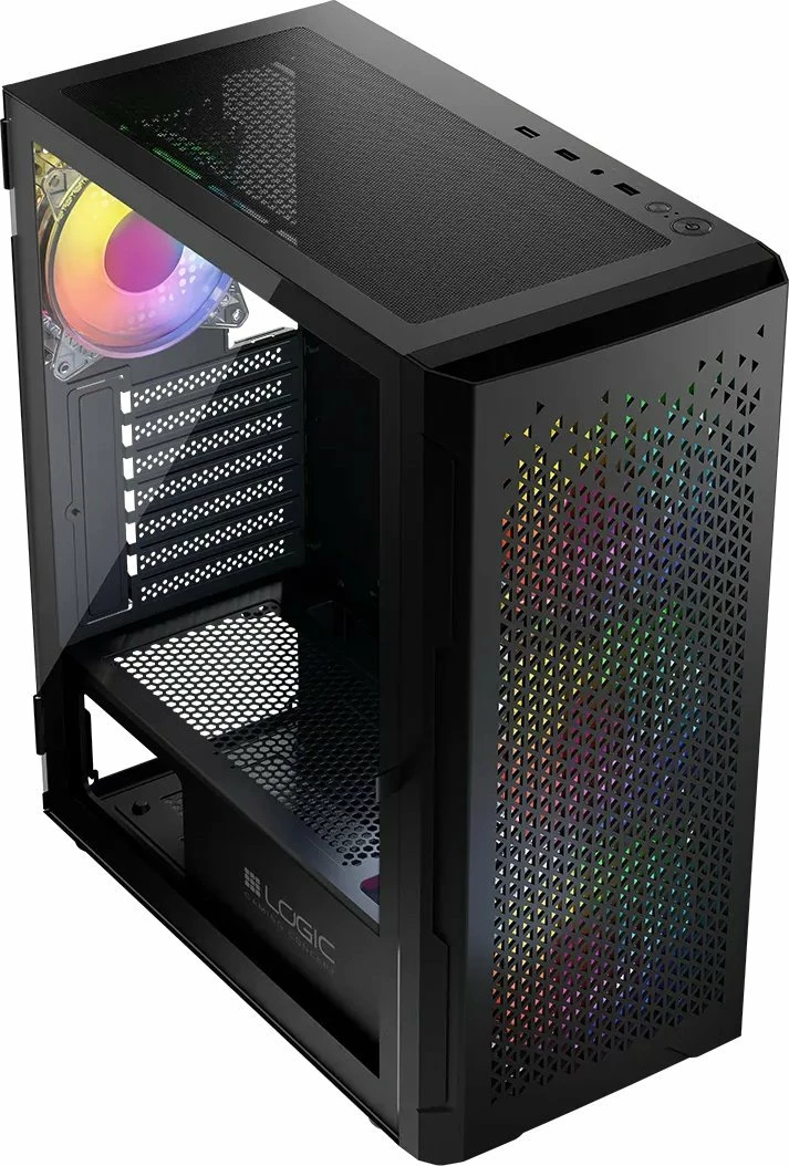 Kasë Logic Concept Aramis ARGB (AT-ARAMIS-10-0000000-0002) Midi Tower ATX/mATX, x4 ventilatorë 120mm ARGB, x7 slote PCIe, tempered glass, e zezë