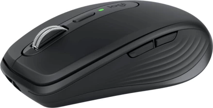 Maus Logitech MX Anywhere 3S Business, wireless, silent click, Logi Bolt USB receiver, Bluetooth LE, 200–8000 DPI, bateri e rikarikueshme, grafit