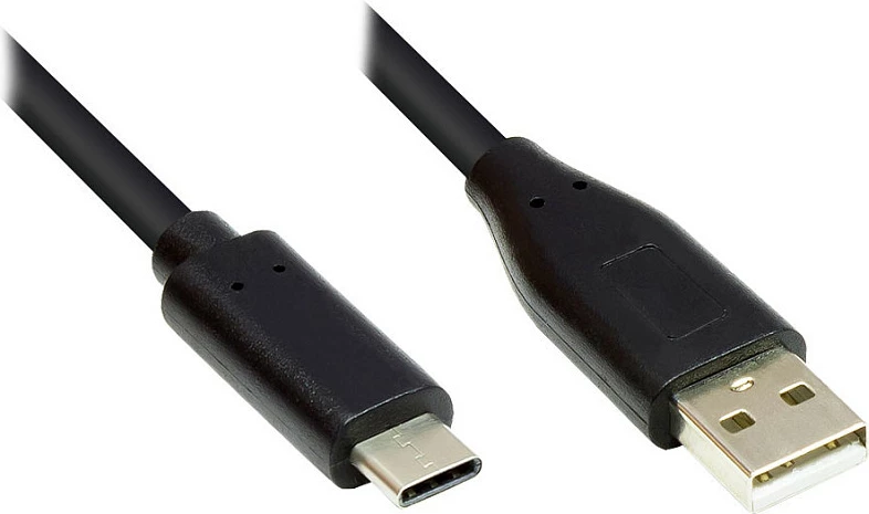 Kabllo USB GoodConnections USB 2.0 A në USB-C, 0.5 m, e zezë