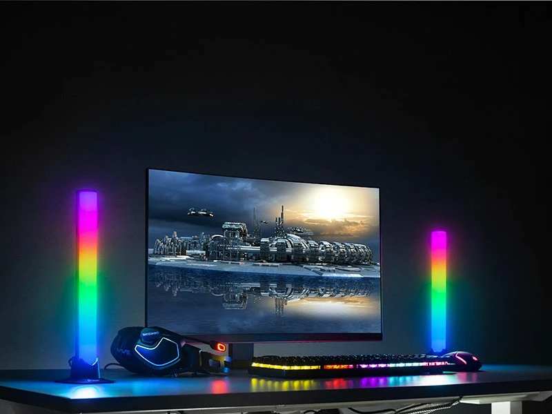 Set llamba RGB tavoline Tracer TRAOSW47008, kontroll me aplikacion Tuya, LED, USB, E zezë, 2 copë
