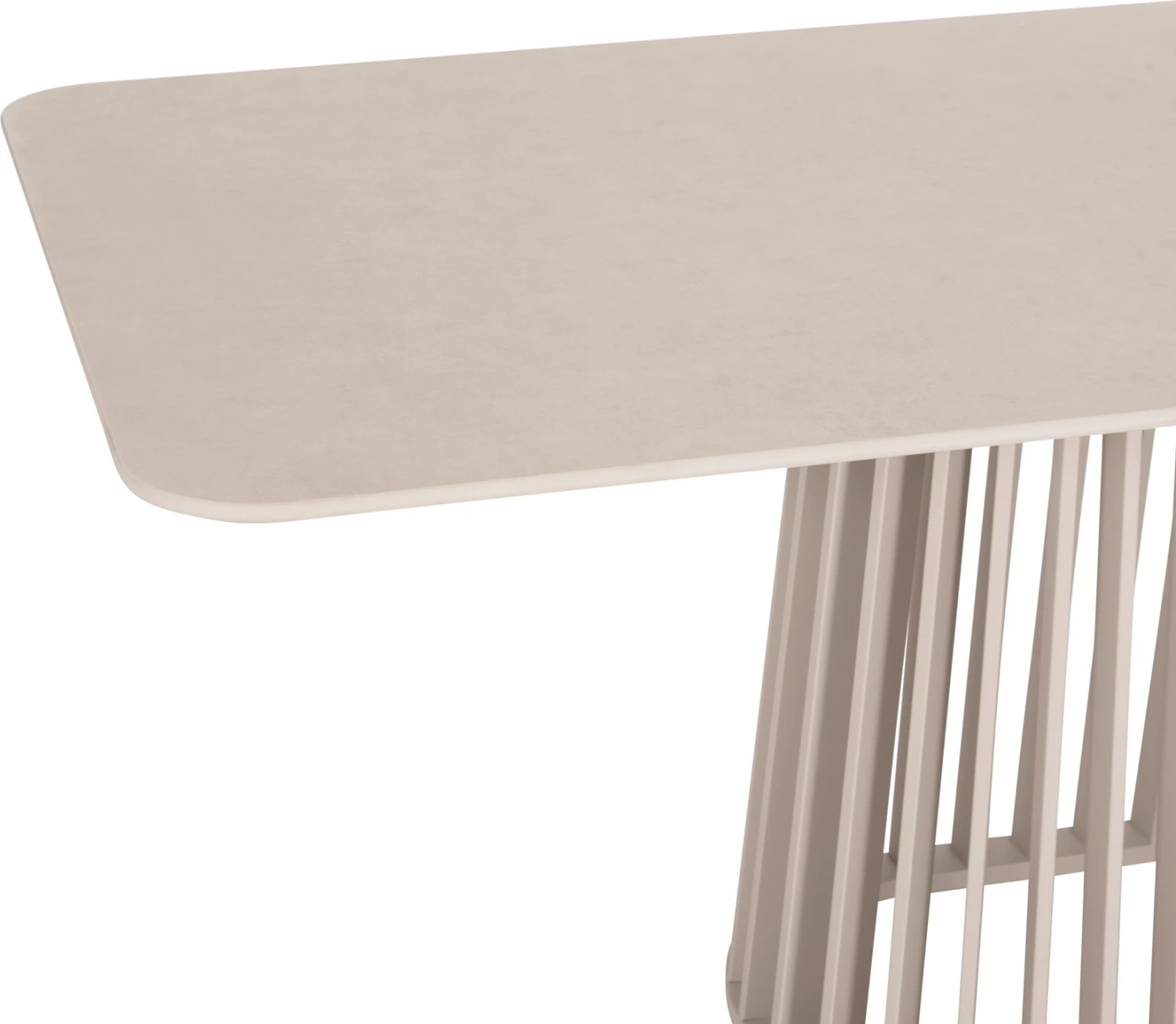 Tavolinë ngrënie për jashtë, seri Eternity, kornizë alumini, ngjyrë fildishi