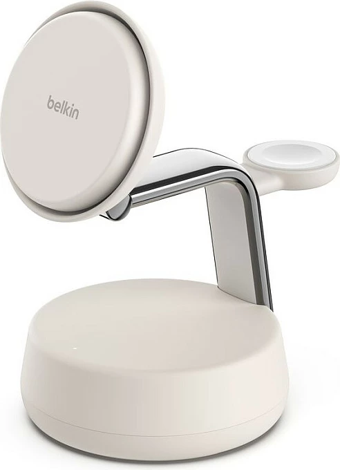 Stacion karikimi wireless Belkin Qi2, 3-në-1, 25W, USB-C 1.5m, i bardhë