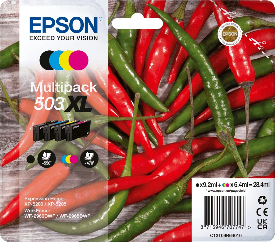Kartush boje, Epson, 503XL C13T09R64010, XL Multipack, Black/Cyan/Magenta/Yellow