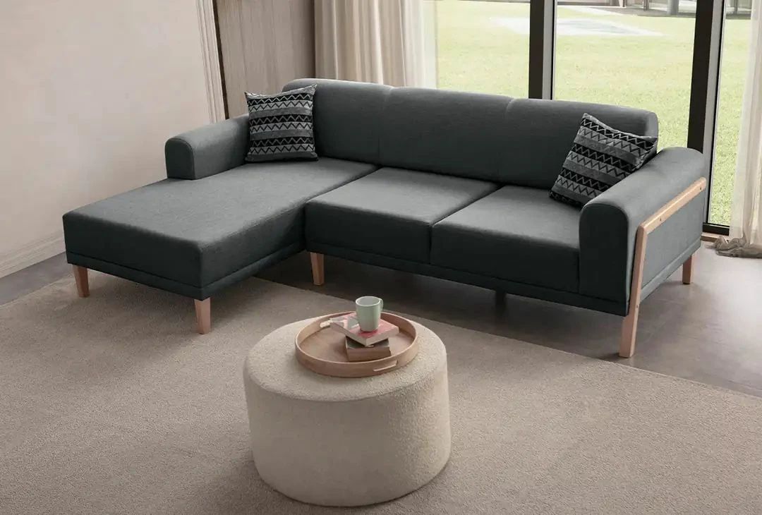 Këndare Atelier del Sofa, ngjyrë latte-relaks, kënd i majtë, anthracite