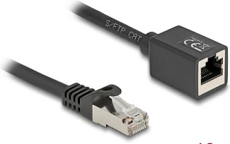 Kabllo rrjeti DeLOCK 90323, Cat6a, 10 m, S/FTP, RJ-45 mashkull në RJ-45 femër, e zezë