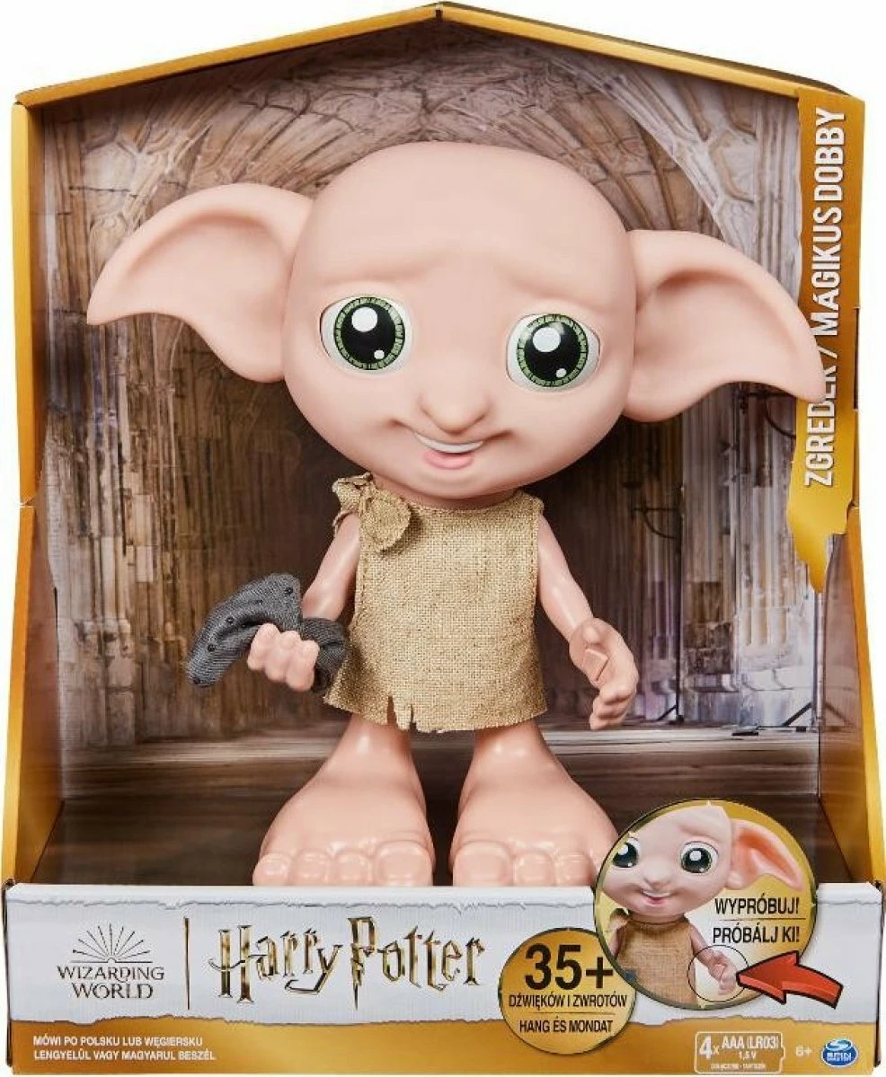 Figurinë interaktive Spin Master Zgredek (Dobby) 6069167, 22 cm, 35+ fraza, 4x AAA, me çorape, rozë
