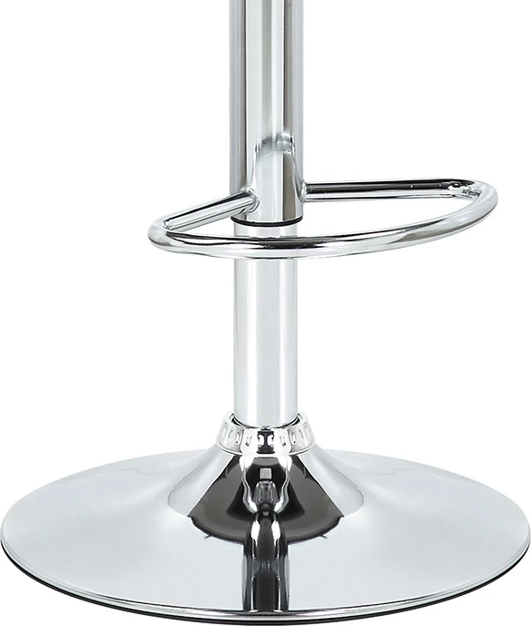 Karrige për bar Fern, palosëse, lëkurë artificiale e bardhë, dru natyral, metal krom, 48x50x88/108cm