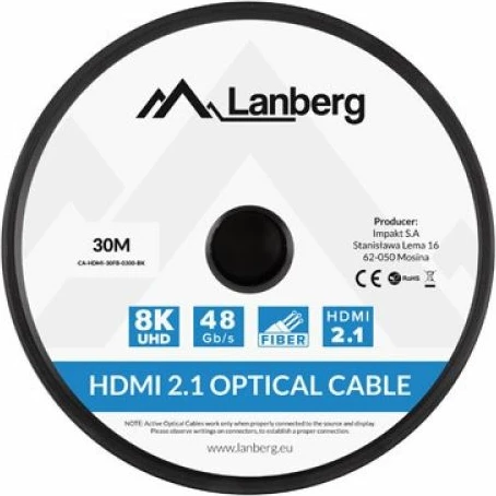 Kabllo HDMI Lanberg CA-HDMI-30FB-0300, e zezë, 30m