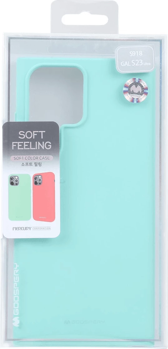 Mbështjellës silikoni Goospery Soft Feeling për Samsung Galaxy S23 Ultra 5G, mint