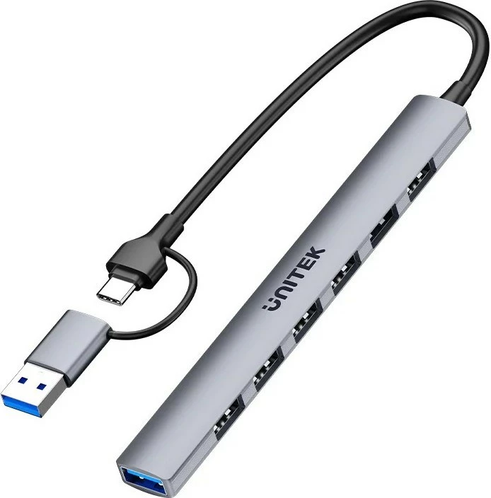 USB hub UNITEK H1209AGY01, 7 porta, Gri