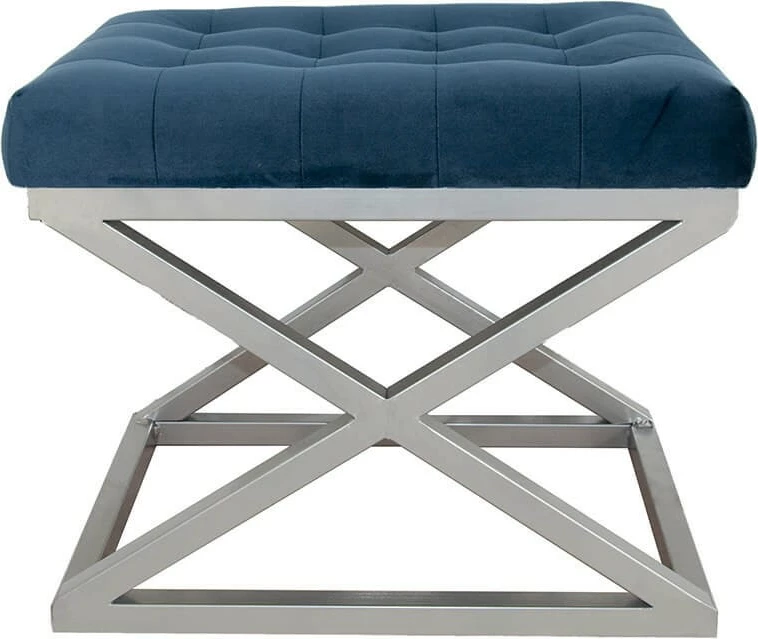 Puf Atelier del Sofa, ngjyrë argjendi dhe kaltër e errët