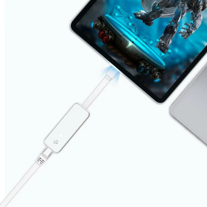 Adapter USB-C me Hub USB 3.0 3-port + Adapter Gigabit Ethernet, TP-Link UE330C, i bardhë