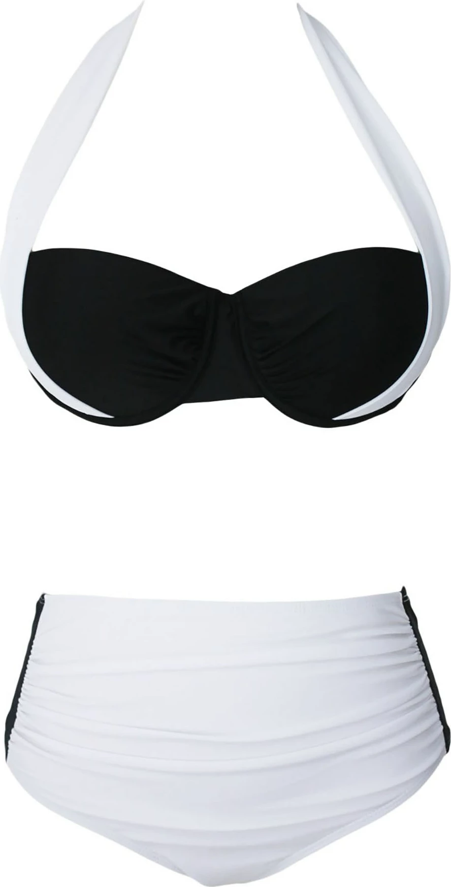 Set bikini dy pjesësh, ngjyrë e zezë dhe e bardhë, Jumeon, MS418981