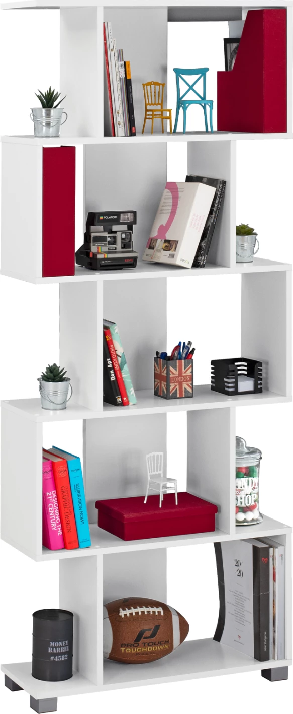 Raft librash nga melamina, FH2385.04, e bardhë, 70x25x177 cm