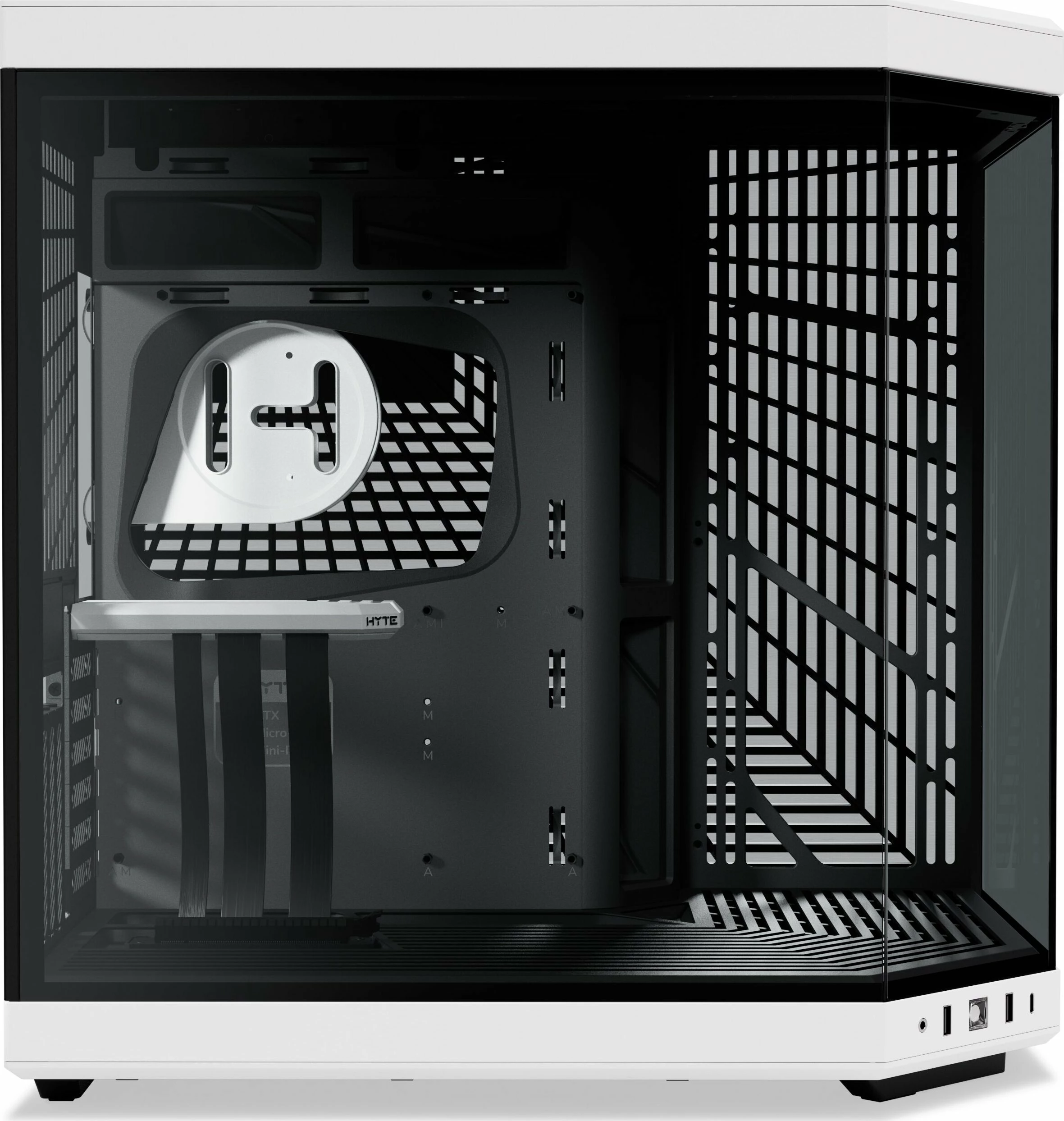 Kasë Hyte Y70 Panda (CS-HYTE-Y70-BW), Midi Tower ATX/eATX/mATX, PCIe 4.0 riser, USB-C, bardhë/zi