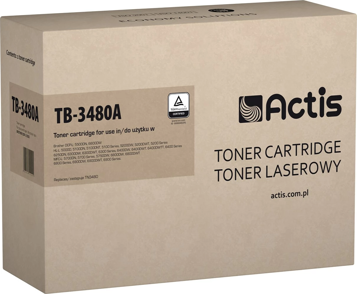 Toner zëvendësues Actis TN-3480A për printer Brother, i zi