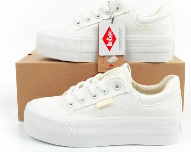 Këpucë femra Lee Cooper, të bardha