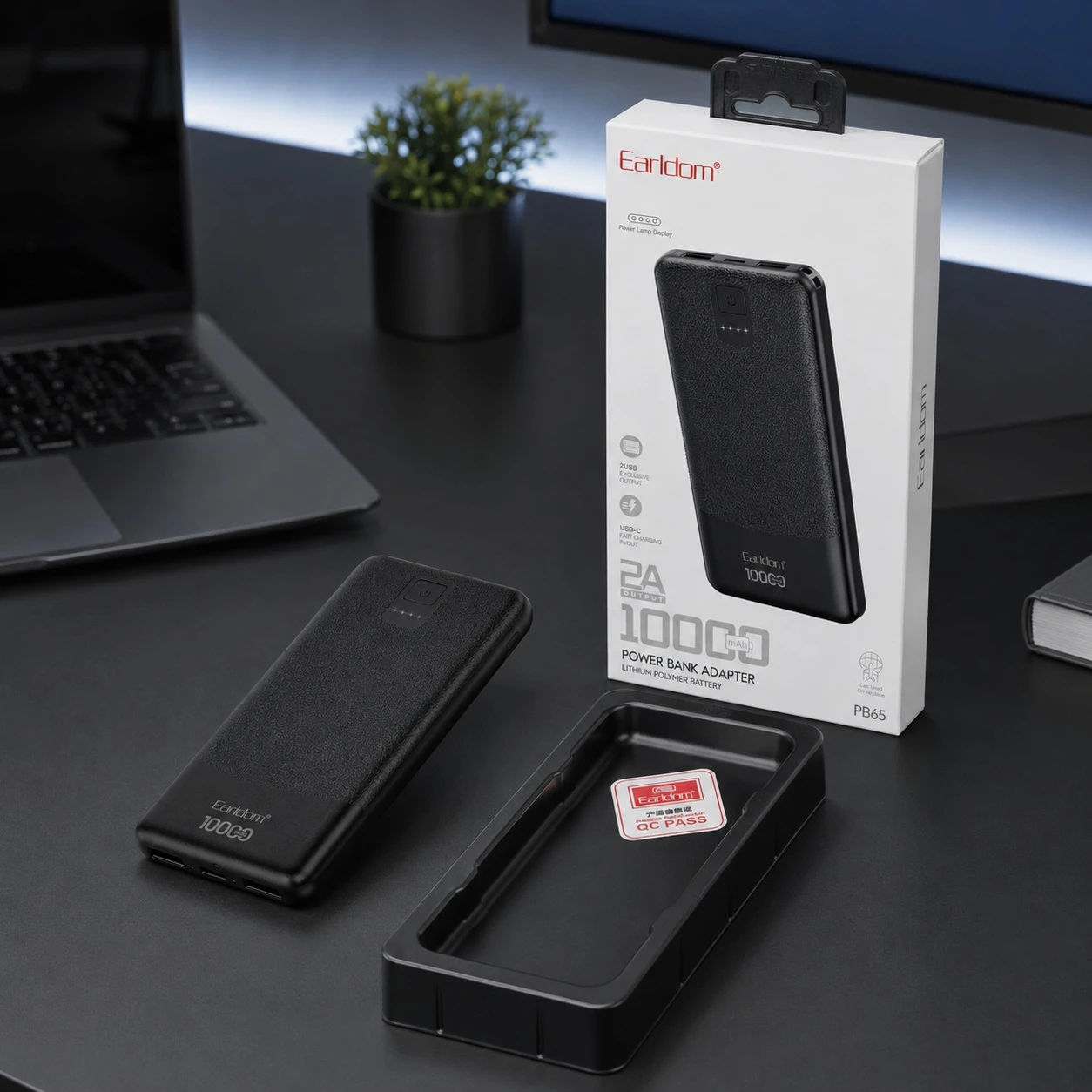 Power Bank Earldom PB65 10000mAh me USB-C dhe USB-A