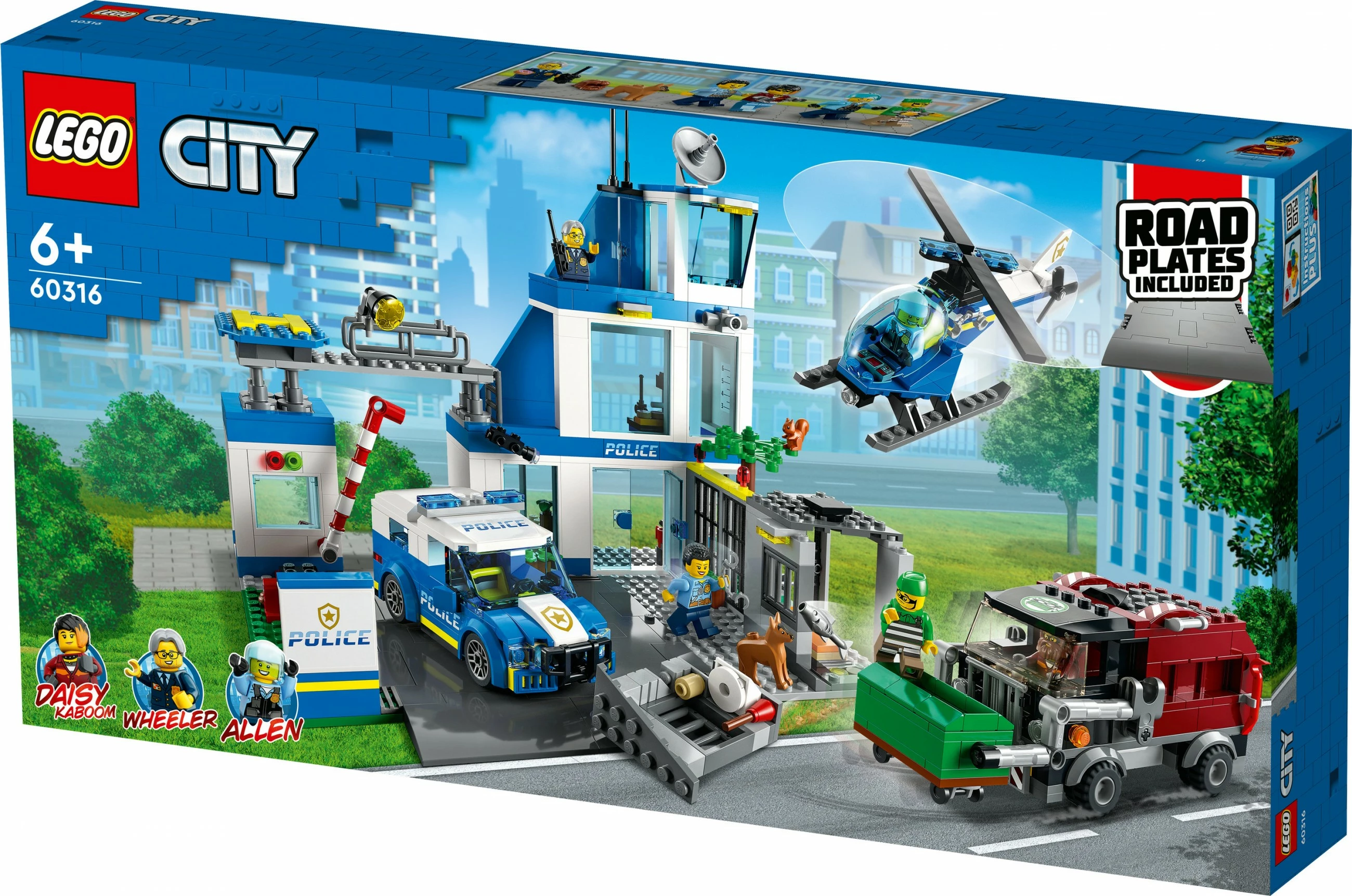 Set ndërtimi LEGO City Police Station, 668 pjesë, plastikë, shumëngjyrësh