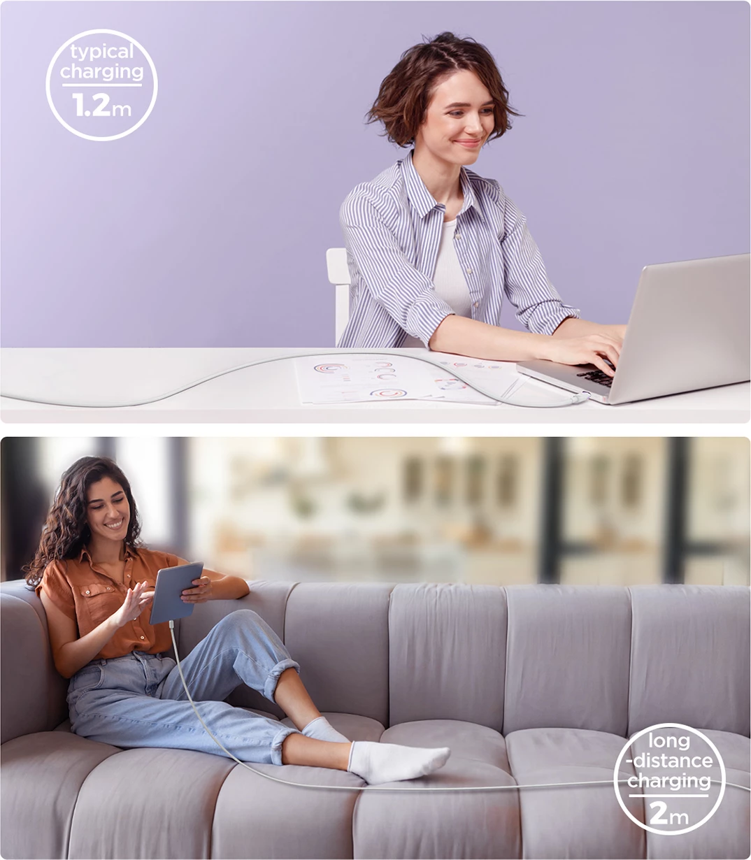 Kabllo Joyroom Multi-Color Series A14, USB-A / USB-C, 1.2m, Bardhë