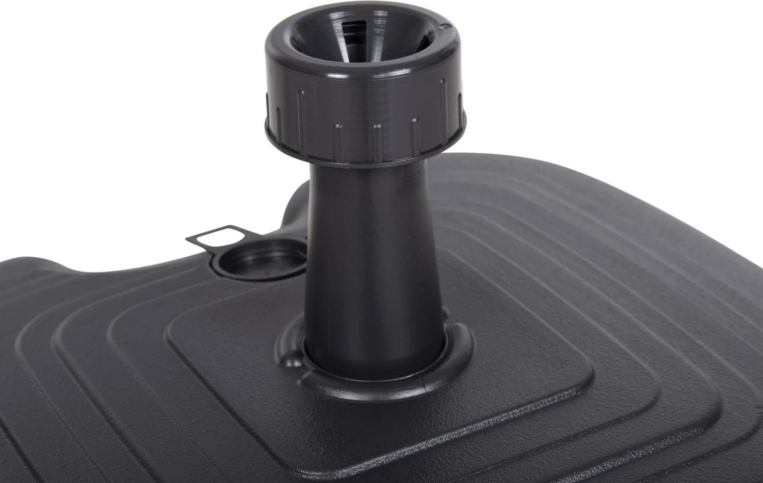 Bazë plastike për ombrellë me dorezë, SOLBAS FH6112.02, ngjyrë antracit, për shtyllë 20/38mm, 45x11H cm