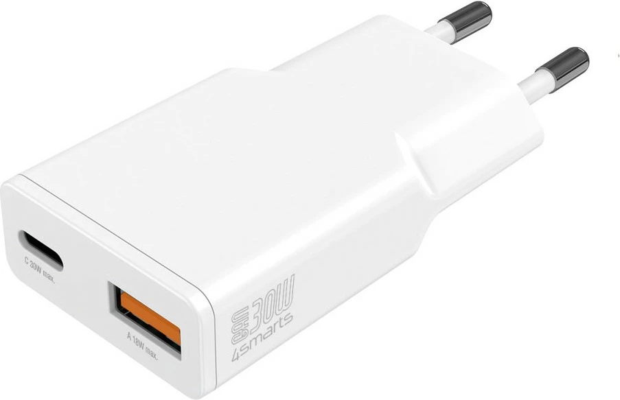 Karikues 4smarts PDPlug Duos Slim, 12 V, Bardhë