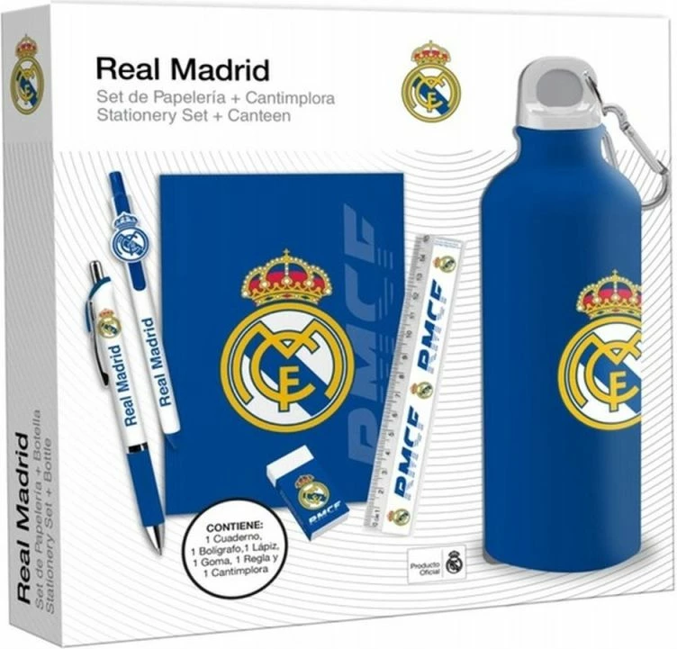 Set shishe sportive Real Madrid RM00029 me set shkrimi, shumëngjyrëshe