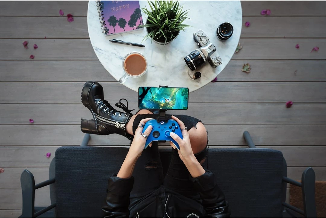 Gamepad Microsoft Xbox Wireless Controller, Bluetooth/USB, për Xbox One/One S/One X, Blu