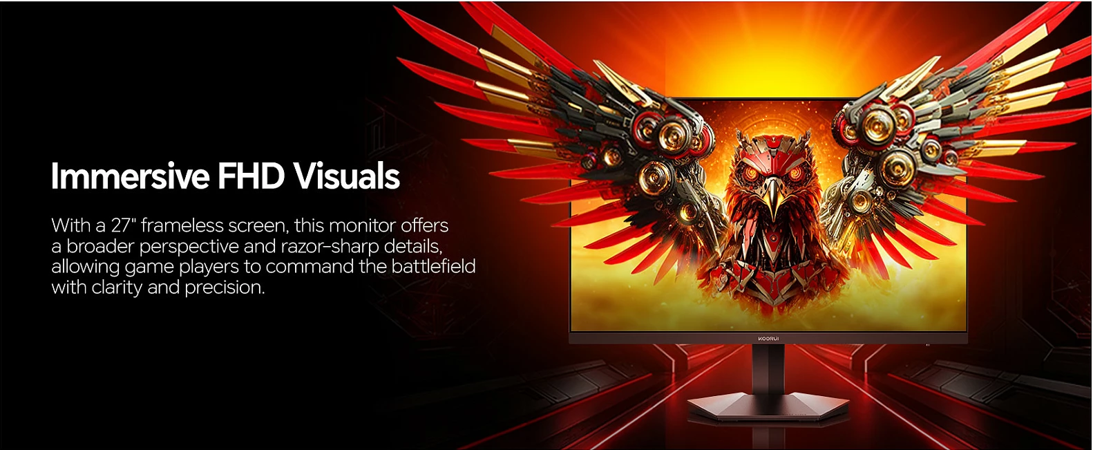 Monitor gaming KOORUI G2711P, 27" FHD, FreeSync Premium, HDR, i zi