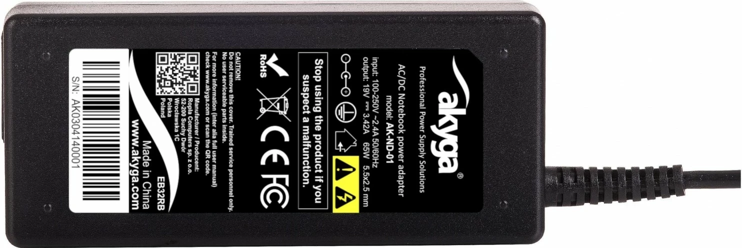 Adapter laptop Akyga AK-ND-01 65W 19V 3.42A 5.5 x 2.5 mm