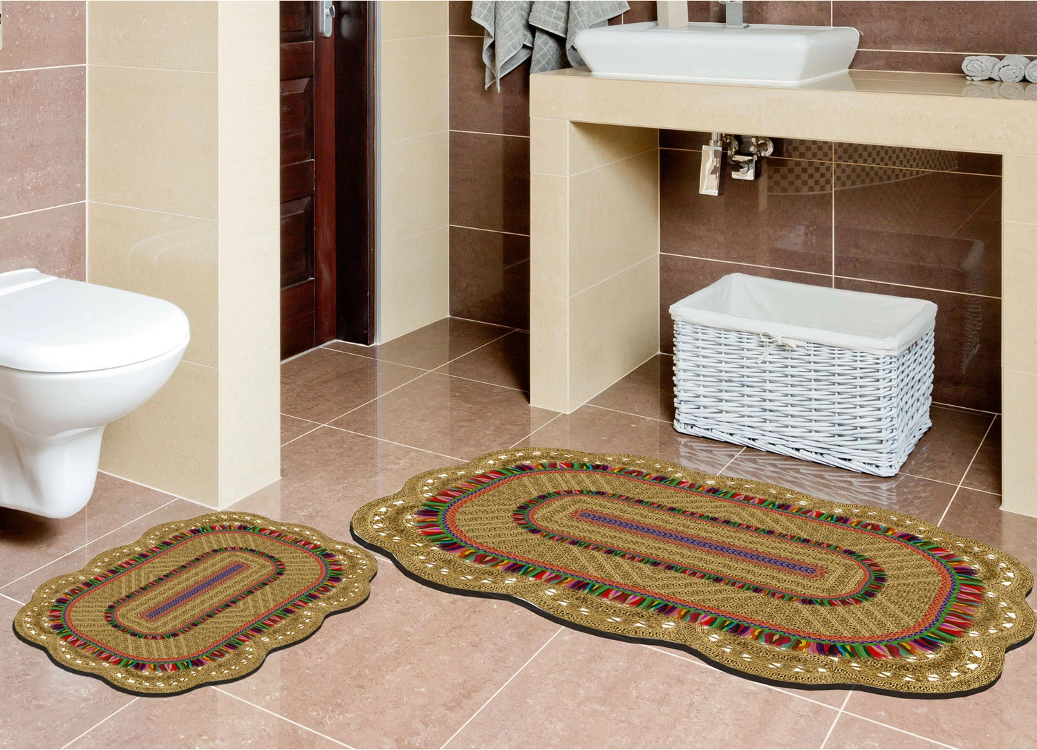 Set tapetash për banjo, krem, Mijölnir, 2 copë, 21017215Ka