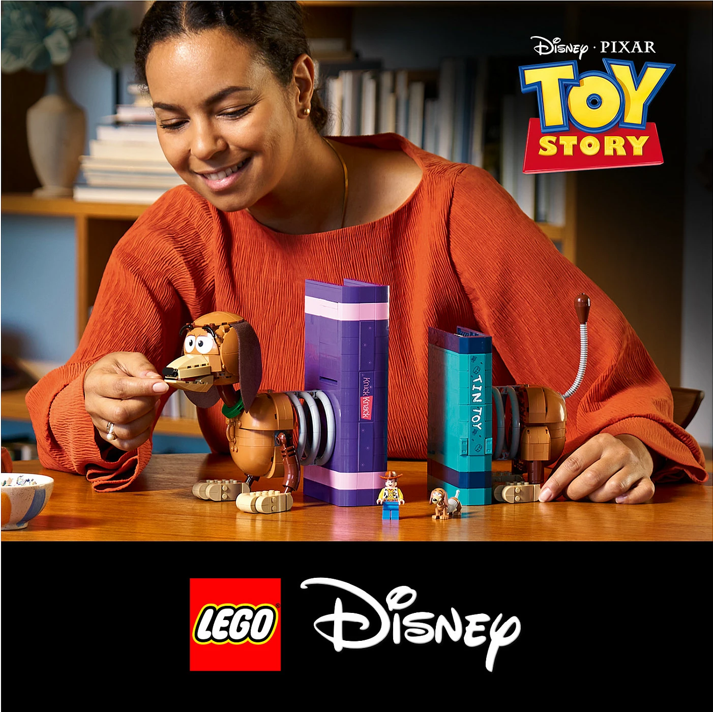 Set ndërtimi LEGO Disney Pixar Toy Story 43301 Slinky Dog Bookends, 1311 pjesë, 18+, shumëngjyrësh